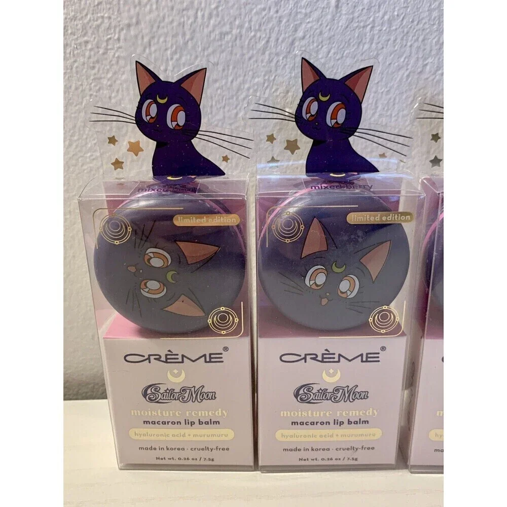 3X THE CREME SHOP X SAILOR MOON -LUNA MACARON LIP BALM New Moisturizing Berry